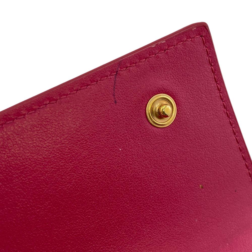 CELINE Tri-fold wallet leather pink Compact wallet Women Used Authentic