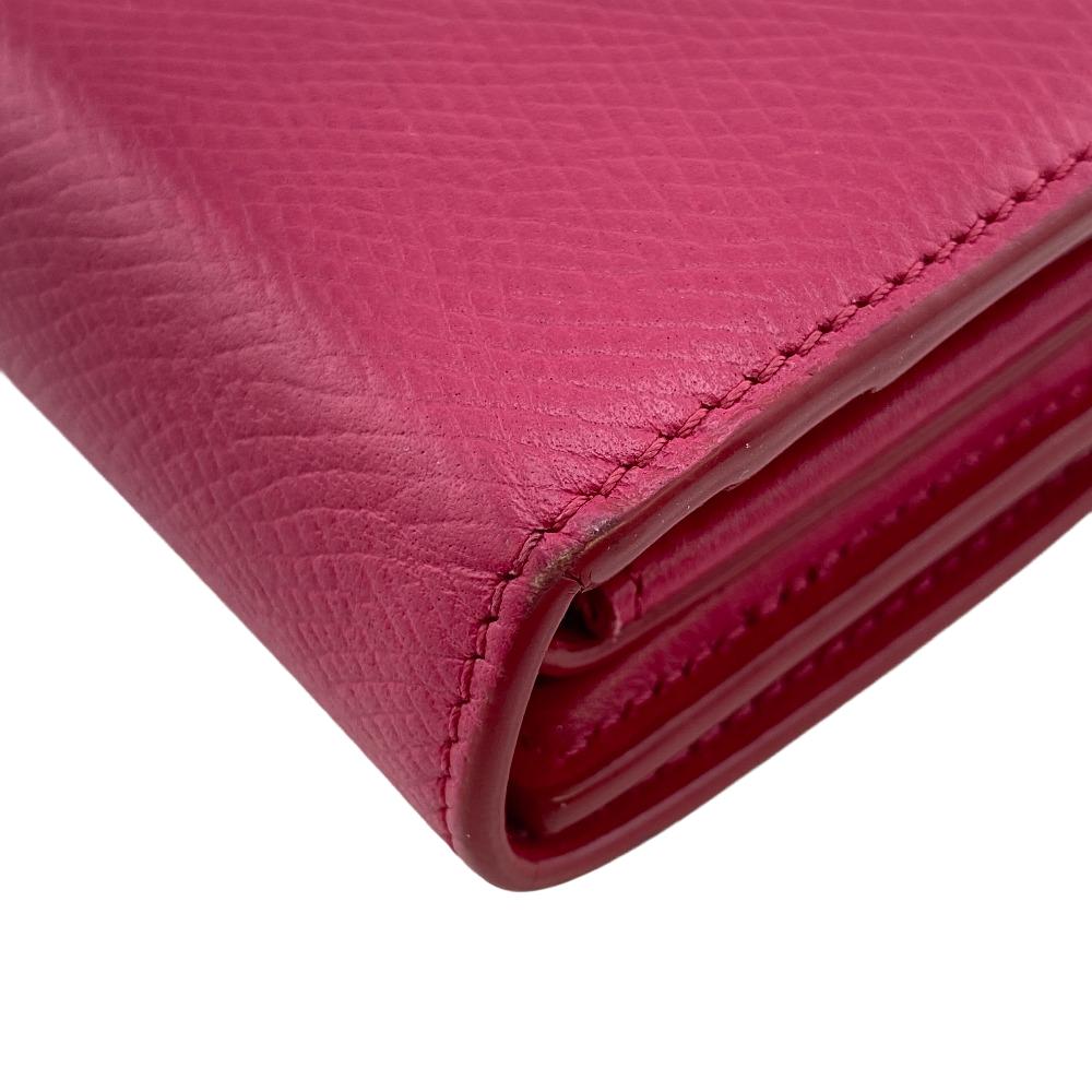 CELINE Tri-fold wallet leather pink Compact wallet Women Used Authentic