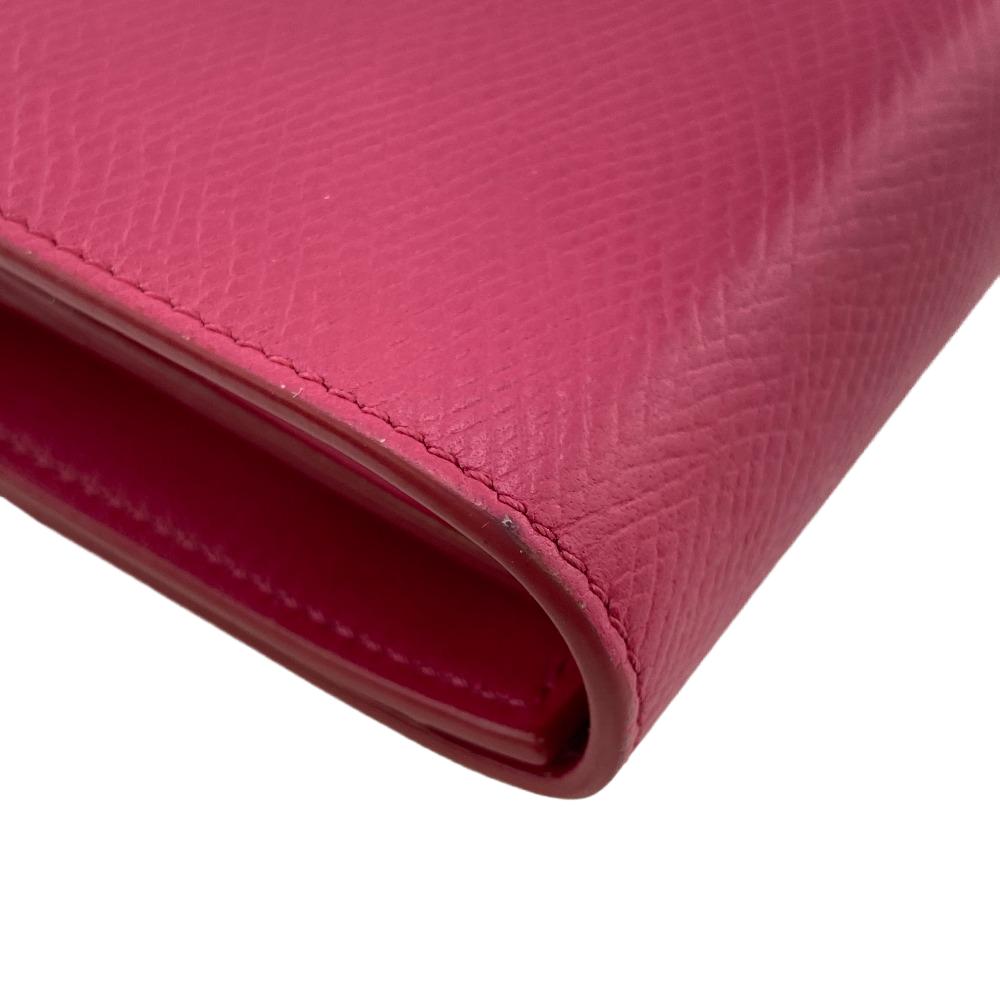 CELINE Tri-fold wallet leather pink Compact wallet Women Used Authentic