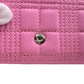 BURBERRY Tri-fold wallet lambskin pink folding wallet small quilting roller Women Used Authentic