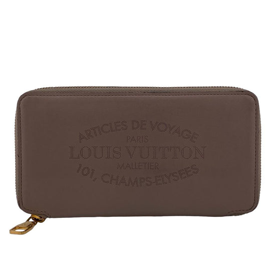 LOUIS VUITTON Long Wallet Purse M58209 leather Brown Zip Around Portefeuille Jena Women(Unisex) Used Authentic