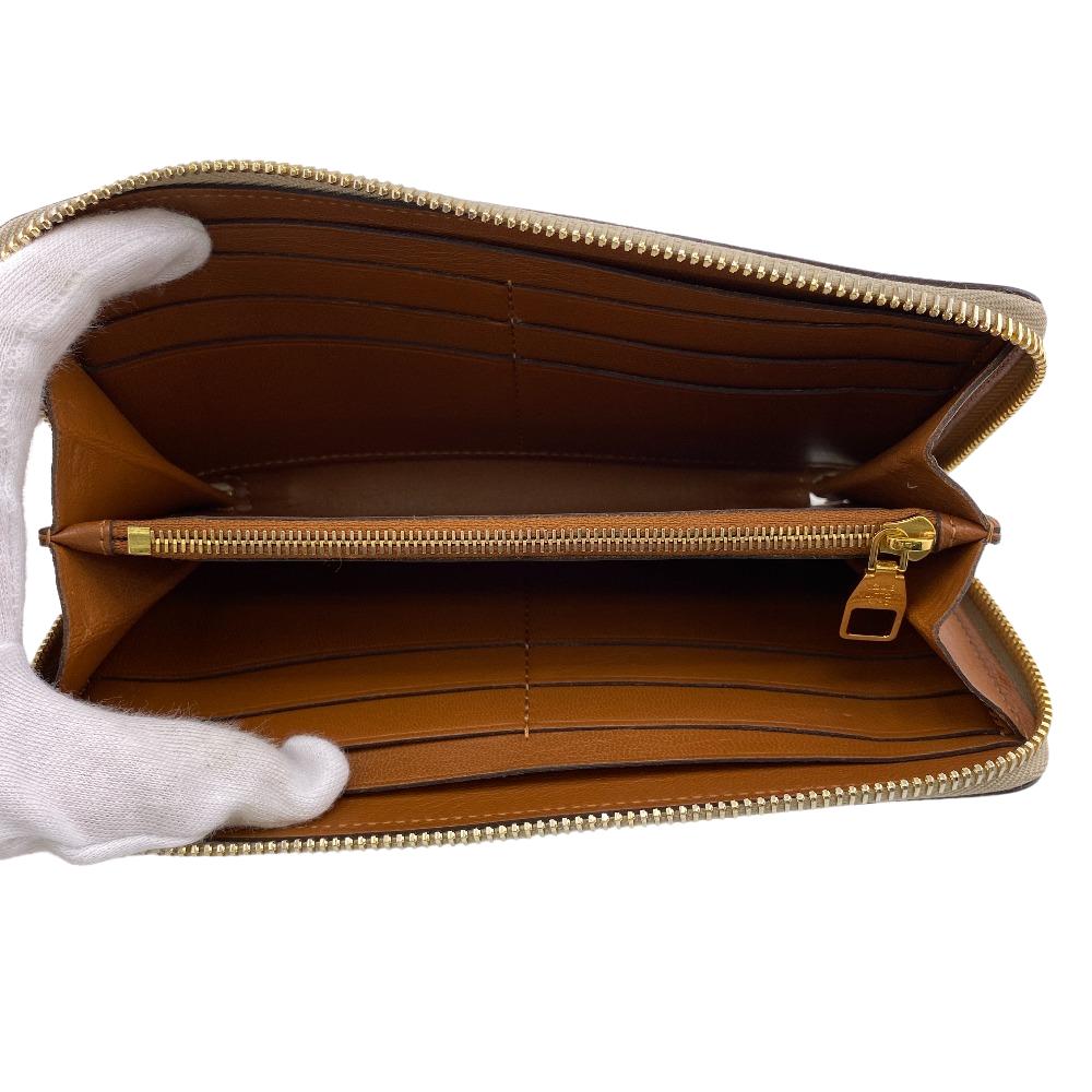 LOUIS VUITTON Long Wallet Purse M58209 leather Brown Zip Around Portefeuille Jena Women(Unisex) Used Authentic