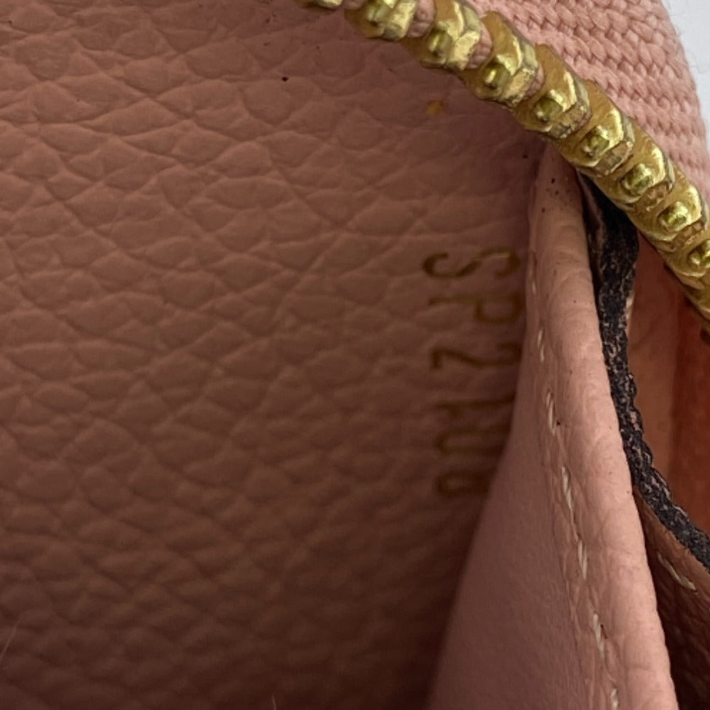 LOUIS VUITTON Long Wallet Purse M64090 leather pink Zip Around Monogram Ann Platt Zippy wallet Women Used Authentic