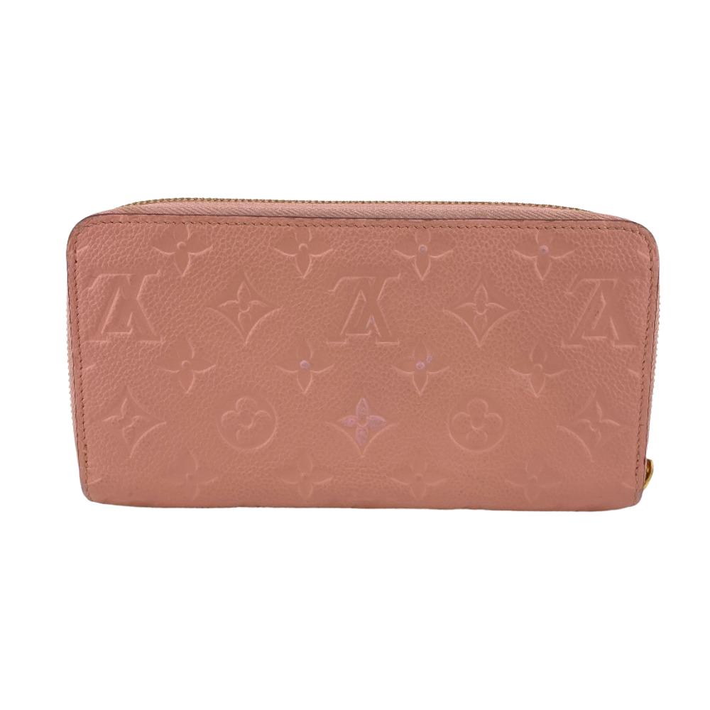 LOUIS VUITTON Long Wallet Purse M64090 leather pink Zip Around Monogram Ann Platt Zippy wallet Women Used Authentic