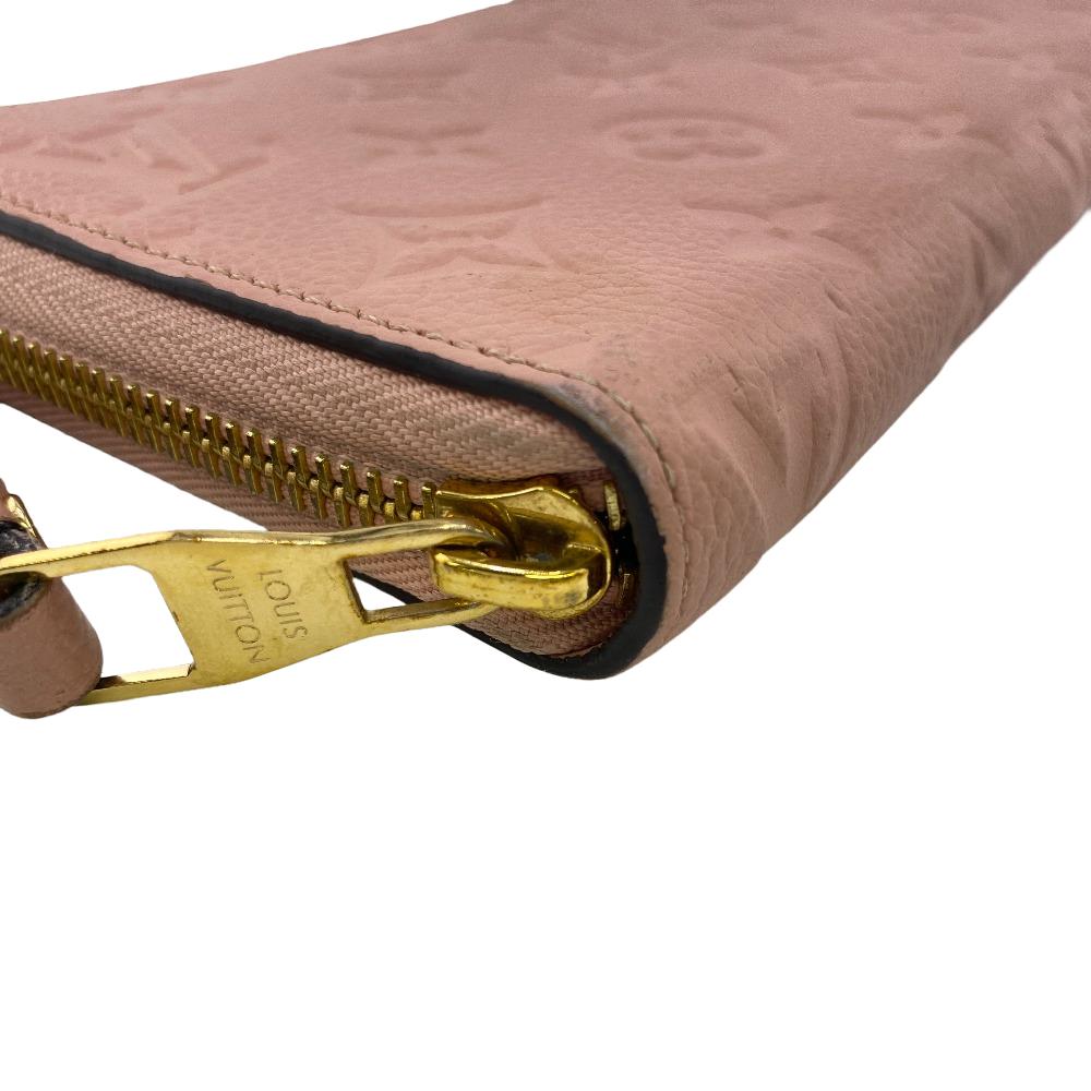 LOUIS VUITTON Long Wallet Purse M64090 leather pink Zip Around Monogram Ann Platt Zippy wallet Women Used Authentic