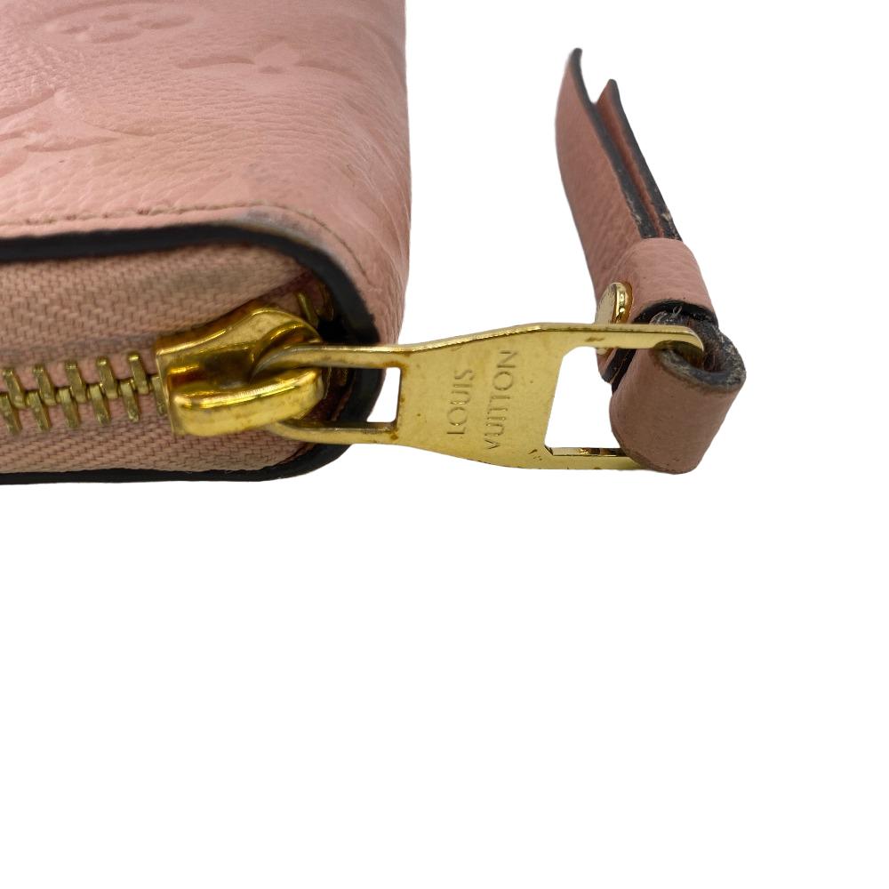 LOUIS VUITTON Long Wallet Purse M64090 leather pink Zip Around Monogram Ann Platt Zippy wallet Women Used Authentic