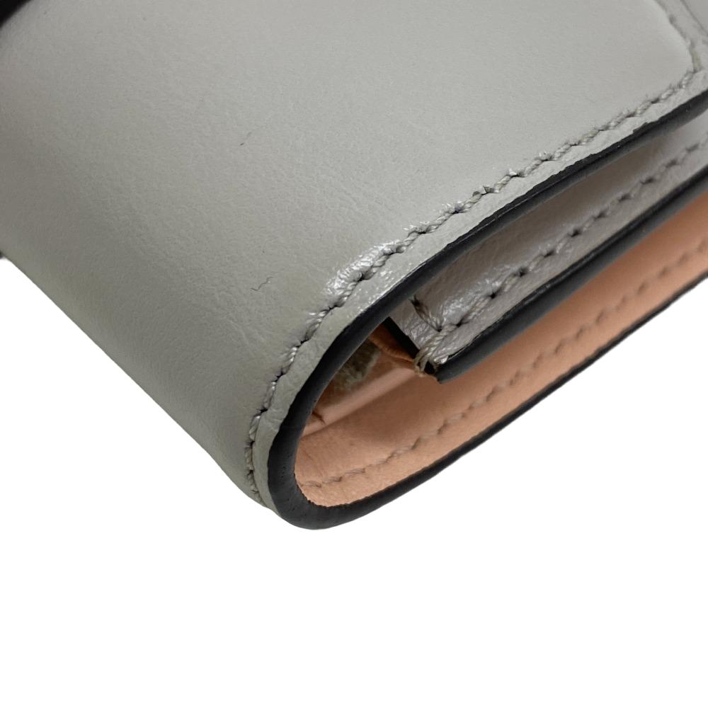 LOUIS VUITTON Tri-fold wallet M80475 leather gray Portefeuille Ponneuf Women Used Authentic