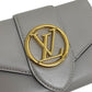 LOUIS VUITTON Tri-fold wallet M80475 leather gray Portefeuille Ponneuf Women Used Authentic