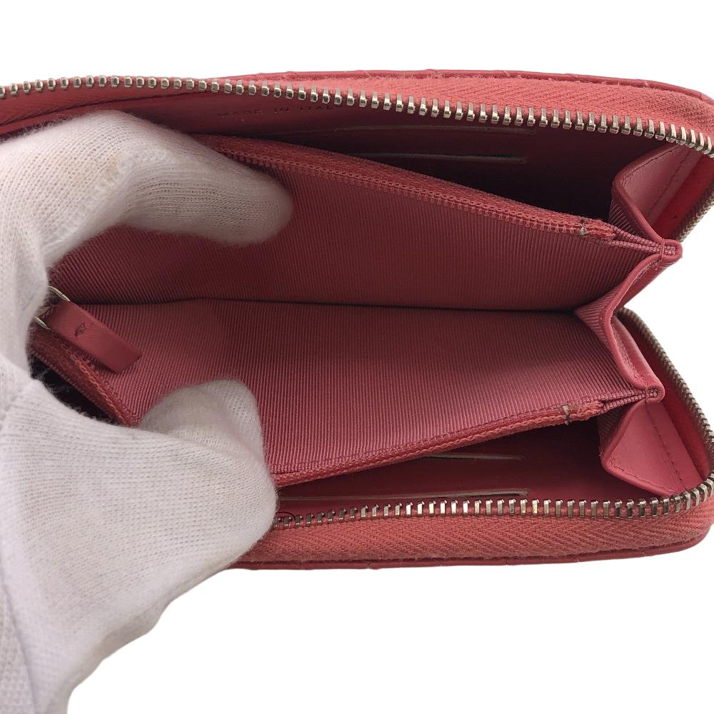 CHANEL Coin case leather pink Caviar skin Vstitch
