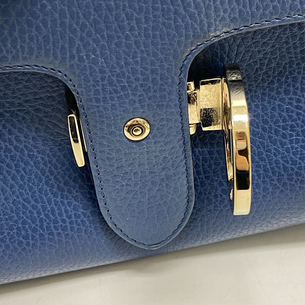 GUCCI Shoulder Bag 510302 leather blue 2WAY handbag Women Used Authentic
