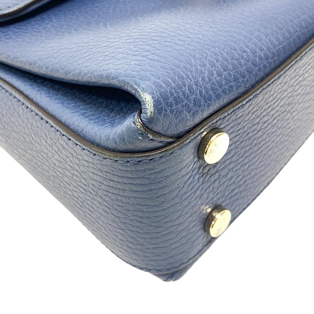 GUCCI Shoulder Bag 510302 leather blue 2WAY handbag Women Used Authentic