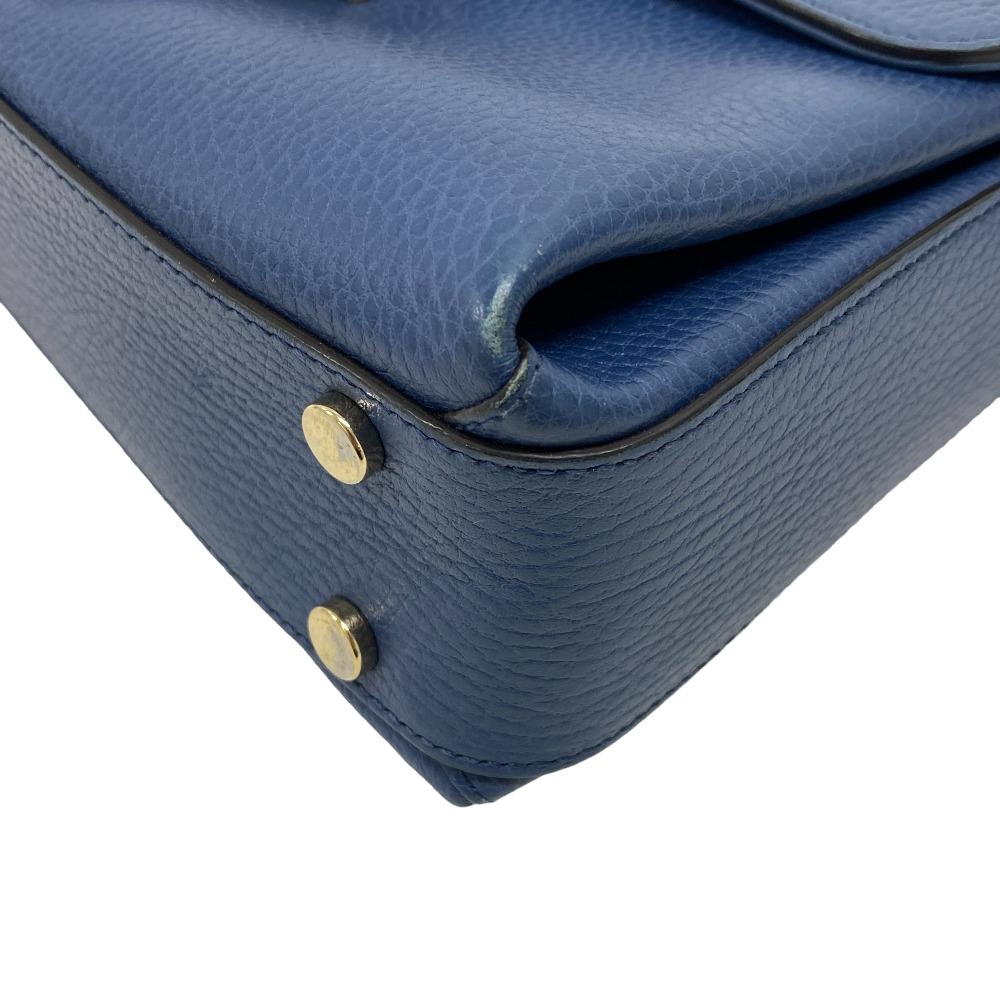 GUCCI Shoulder Bag 510302 leather blue 2WAY handbag Women Used Authentic