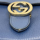 GUCCI Shoulder Bag 510302 leather blue 2WAY handbag Women Used Authentic