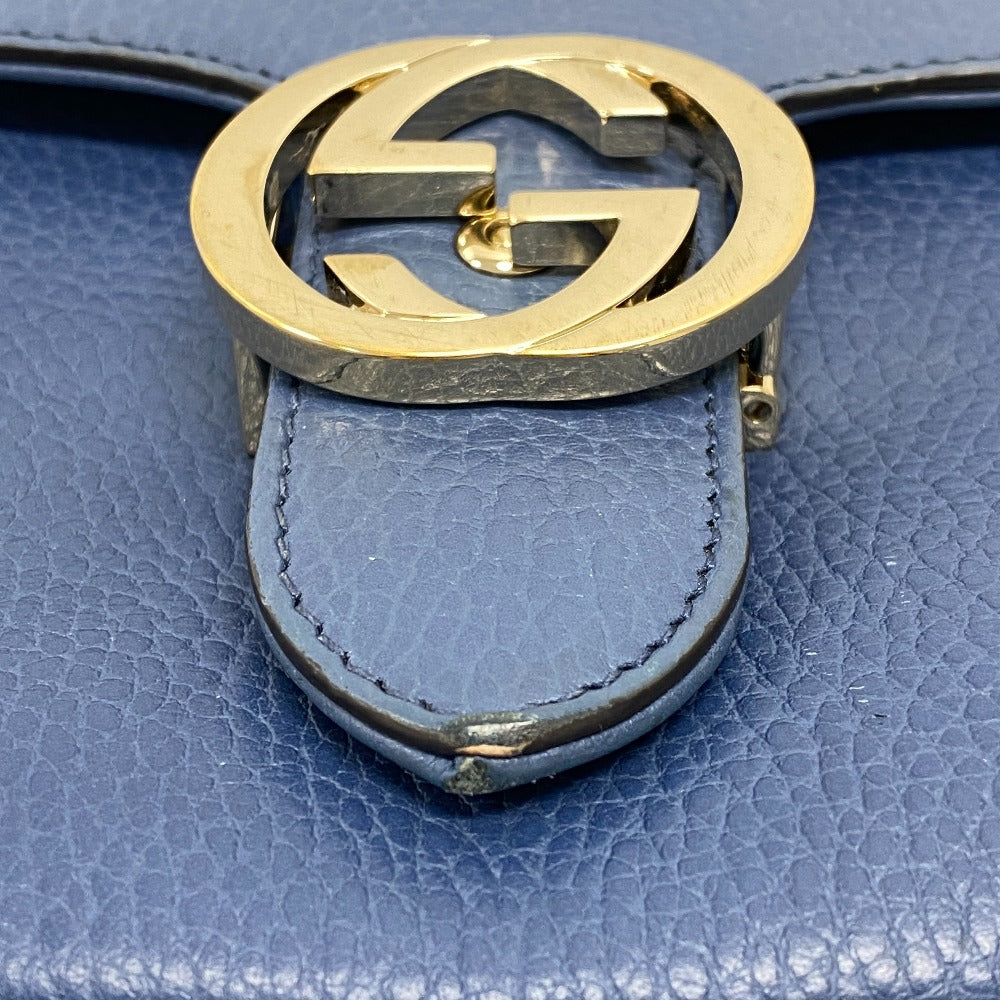 GUCCI Shoulder Bag 510302 leather blue 2WAY handbag Women Used Authentic