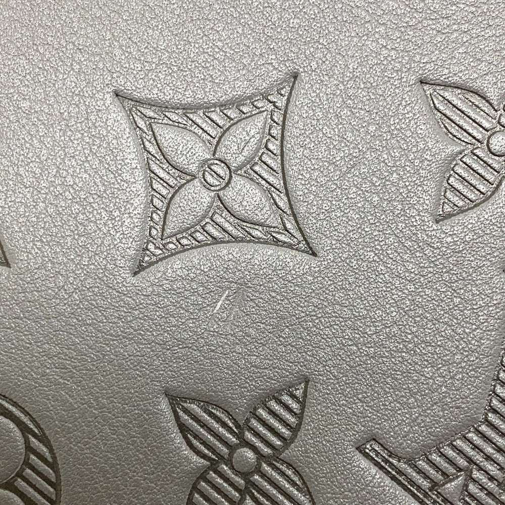 LOUIS VUITTON Long Wallet Purse M81384 leather gray Monogram shadow Vertical Zippy wallet mens Used Authentic