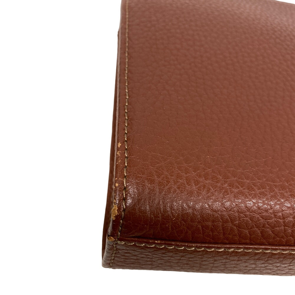 BURBERRY business bag leather Brown clutch bag embossed Carriage mens Used Authentic