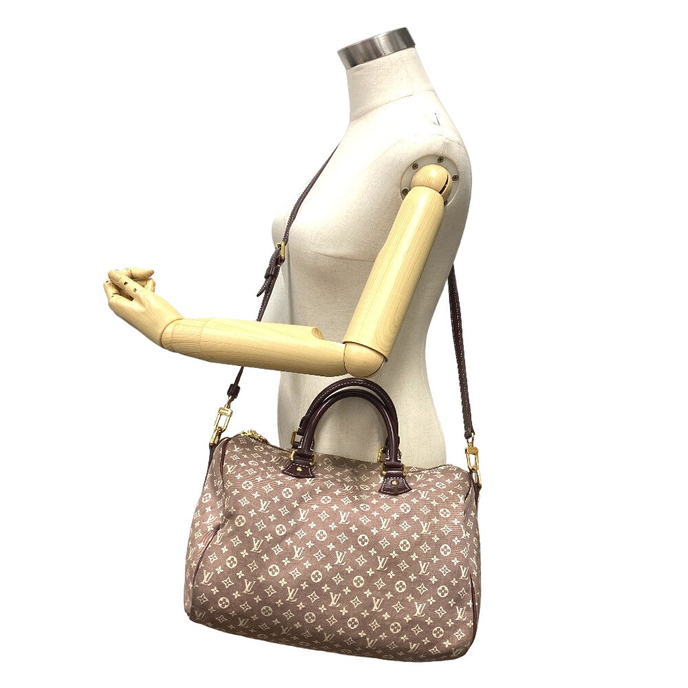 LOUIS VUITTON Handbag M56704 Leather, Canvas sepia Women Used Authentic