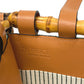 LOEWE Tote Bag Canvas, Leather Light blue Bamboo cushion Women Used Authentic
