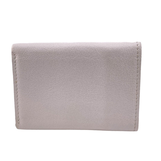 BALENCIAGA Tri-fold wallet 391446 leather white Compact wallet Paper mini Women Used Authentic