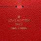 LOUIS VUITTON Long Wallet Purse N60534 leather Brown Zip Around Damier Portefeuille Clemence Women Used Authentic