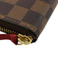 LOUIS VUITTON Long Wallet Purse N60534 leather Brown Zip Around Damier Portefeuille Clemence Women Used Authentic