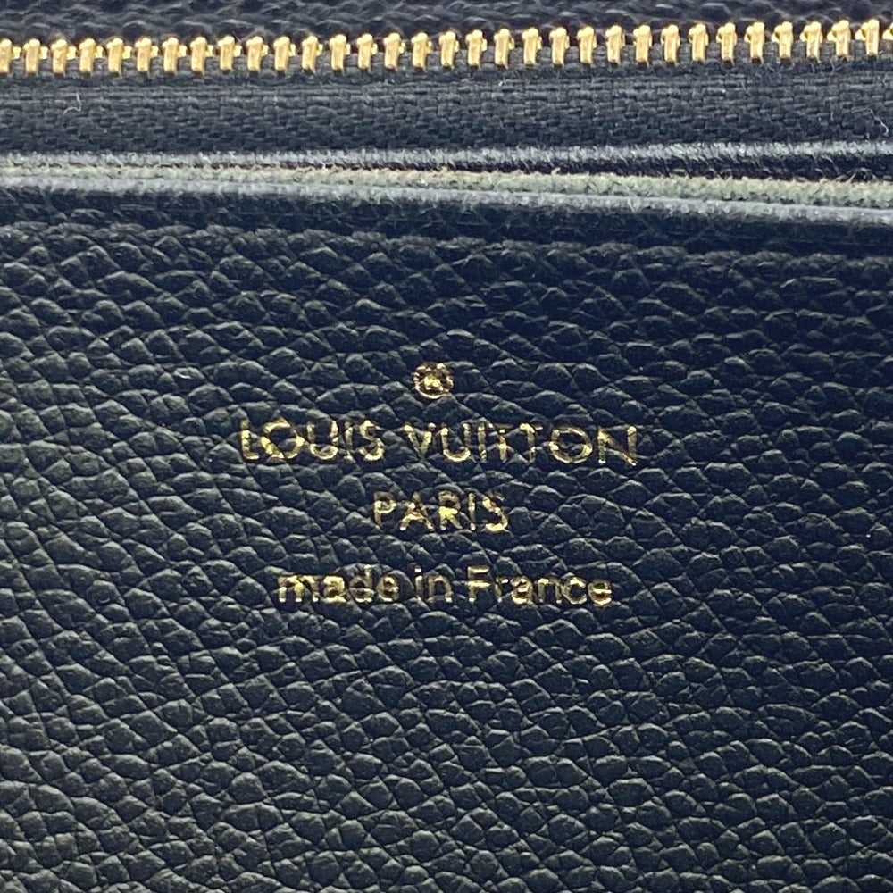 LOUIS VUITTON Long Wallet Purse M64805 leather black Zip Around Monogram Ann Platt Zippy wallet Women Used Authentic