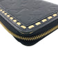 LOUIS VUITTON Long Wallet Purse M64805 leather black Zip Around Monogram Ann Platt Zippy wallet Women Used Authentic