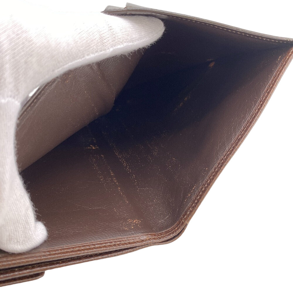 LOEWE Long Wallet Purse leather Brown W Hook Wallet Vintage mens Used Authentic
