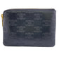 CELINE Coin case leather black Triomphe