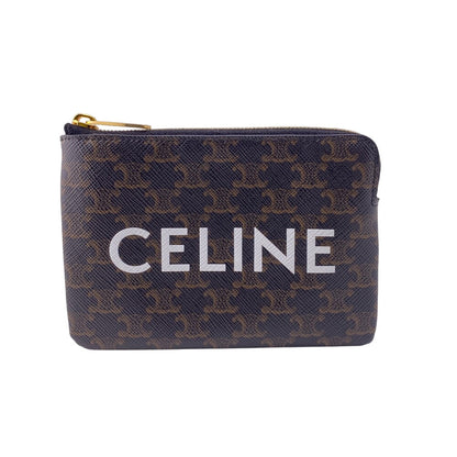 CELINE Coin case PVC black Triomphe Women(Unisex) Used Authentic
