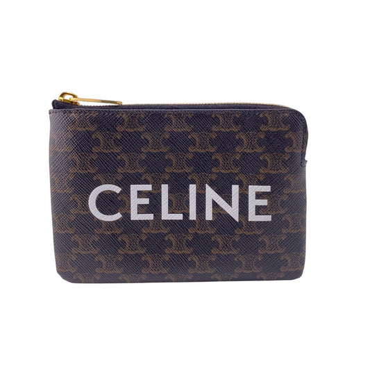 CELINE Coin case PVC black Triomphe Women(Unisex) Used Authentic