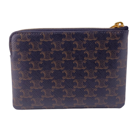 CELINE Coin case PVC black Triomphe Women(Unisex) Used Authentic