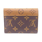 LOUIS VUITTON Tri-fold wallet M81557 leather Brown Compact wallet Monogram reverse Portefeuille Victorine Women Used Authentic