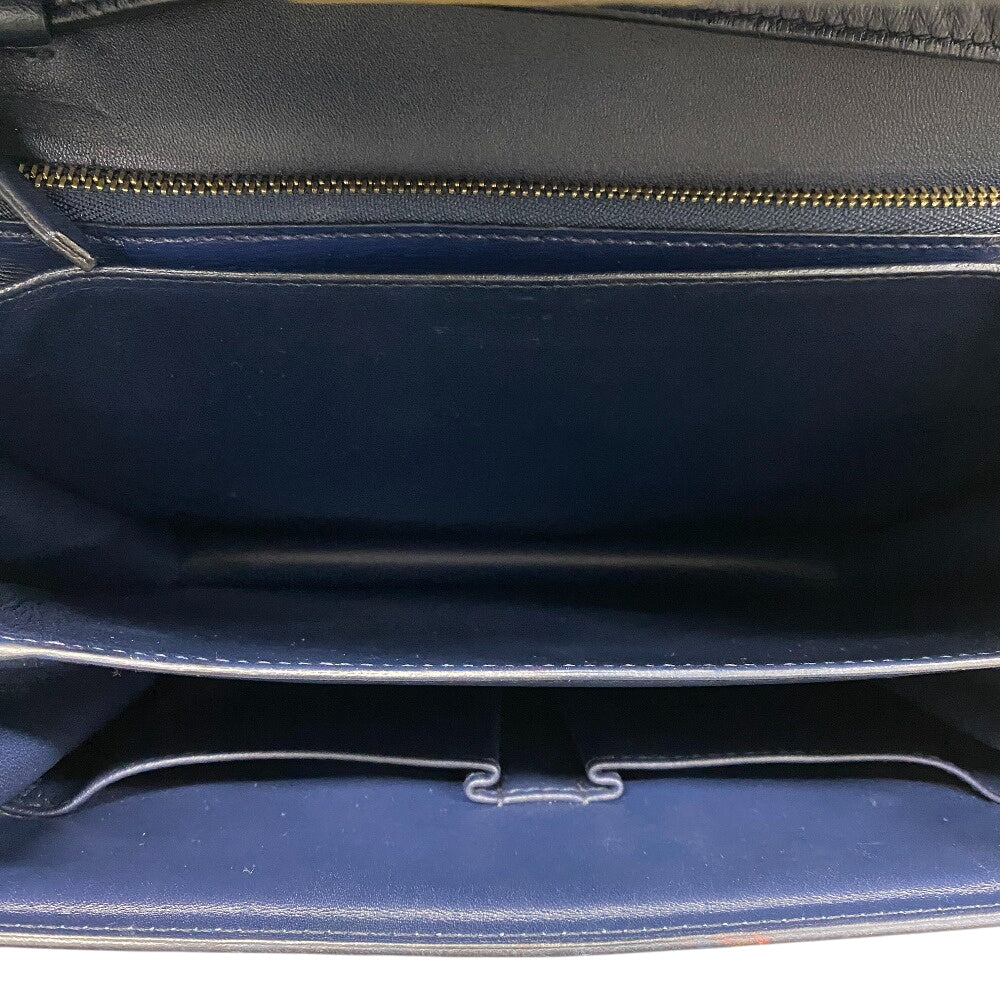 CELINE Shoulder Bag leather Navy medium Classic box Women Used Authentic
