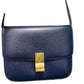 CELINE Shoulder Bag leather Navy medium Classic box Women Used Authentic