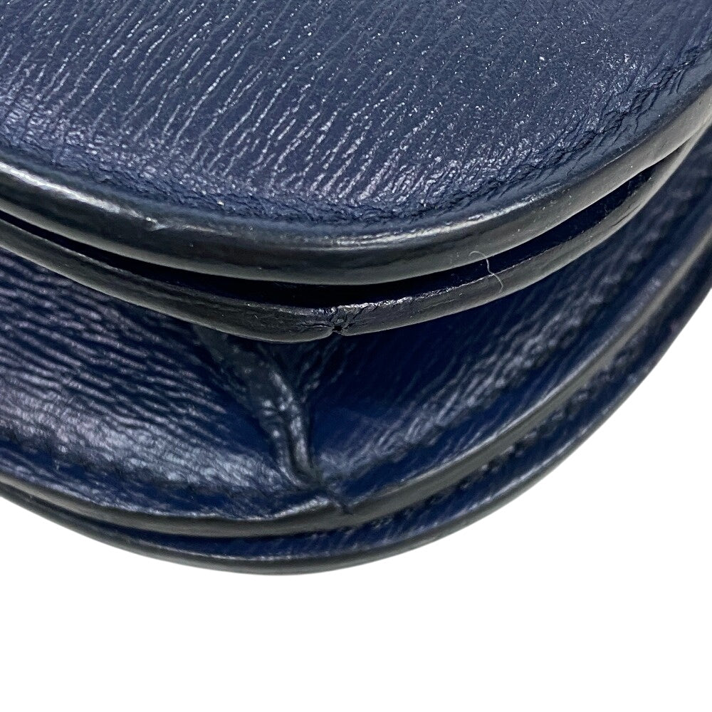 CELINE Shoulder Bag leather Navy medium Classic box Women Used Authentic