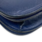 CELINE Shoulder Bag leather Navy medium Classic box Women Used Authentic