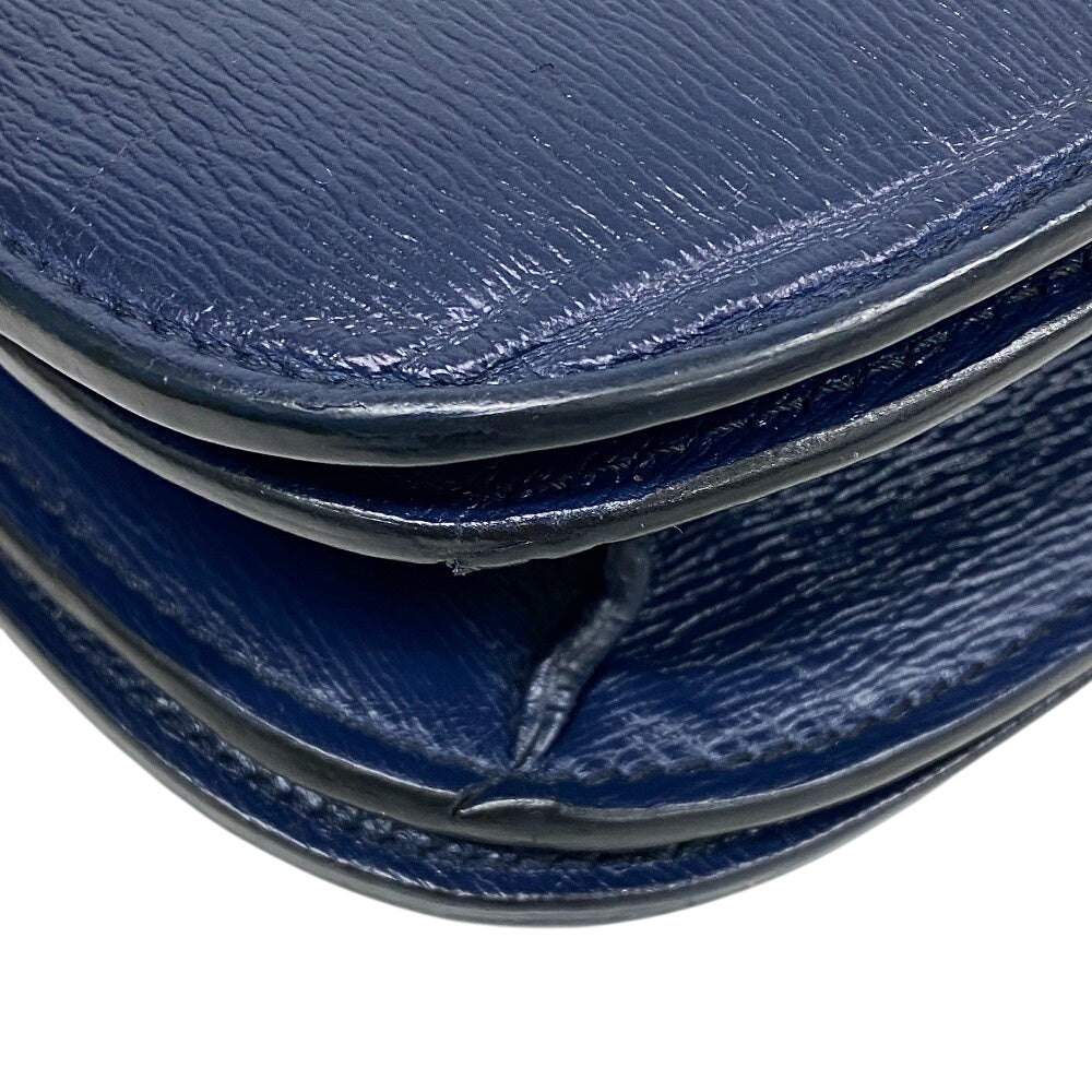 CELINE Shoulder Bag leather Navy medium Classic box Women Used Authentic