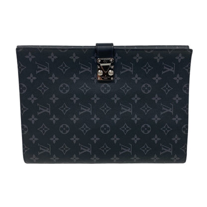 LOUIS VUITTON Briefcase GI0273 leather black Documents case Monogram Eclipse Portodocument Frank GM mens Used Authentic