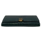 BURBERRY Long Wallet Purse leather green Long wallet TB Women Used Authentic