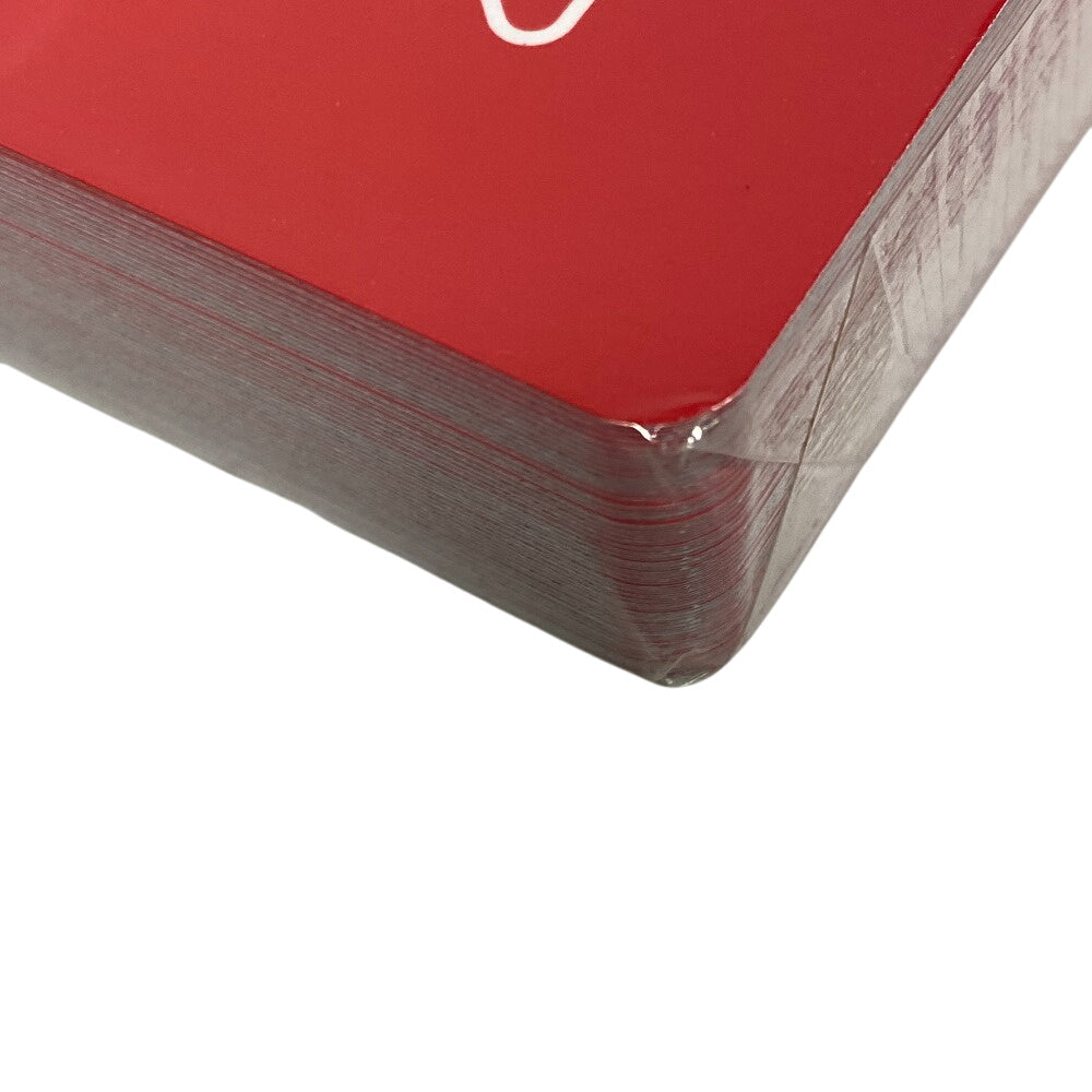 PRADA Pouch Leather, Paper Red Playing cards unisex(Unisex) Used Authentic