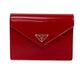 PRADA Pouch Leather, Paper Red Playing cards unisex(Unisex) Used Authentic