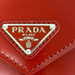 PRADA Pouch Leather, Paper Red Playing cards unisex(Unisex) Used Authentic