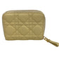 Dior Bifold Wallet leather yellow caro scarlet Women Used Authentic