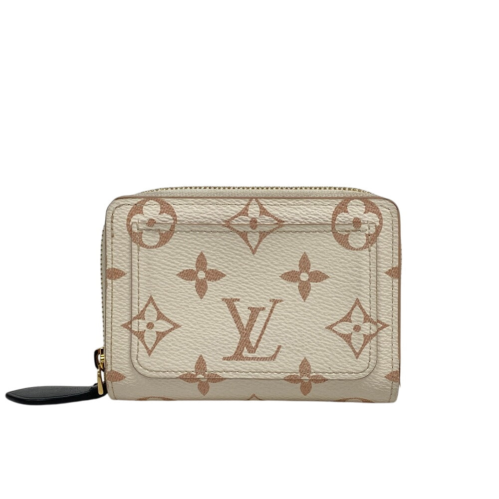 LOUIS VUITTON Bifold Wallet leather white Monogram Portefeuille Lou Women Used Authentic