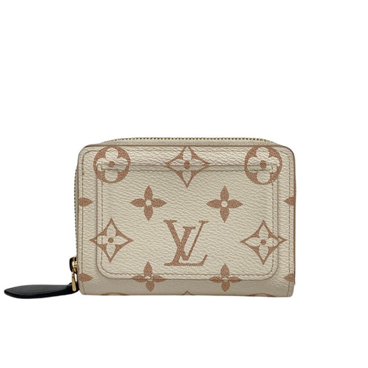 LOUIS VUITTON Bifold Wallet leather white Monogram Portefeuille Lou Women Used Authentic