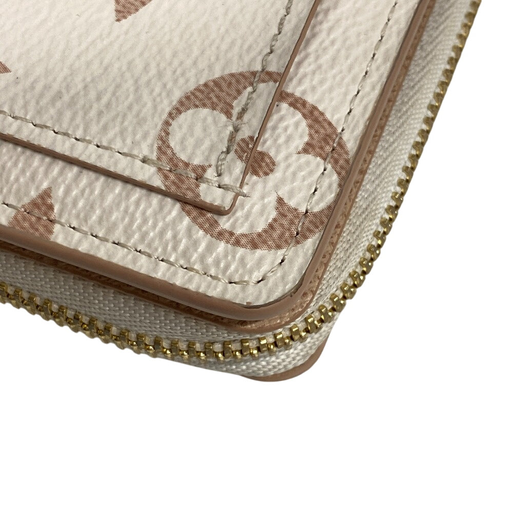 LOUIS VUITTON Bifold Wallet leather white Monogram Portefeuille Lou Women Used Authentic