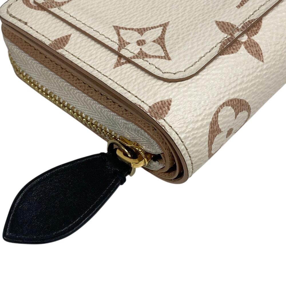 LOUIS VUITTON Bifold Wallet leather white Monogram Portefeuille Lou Women Used Authentic