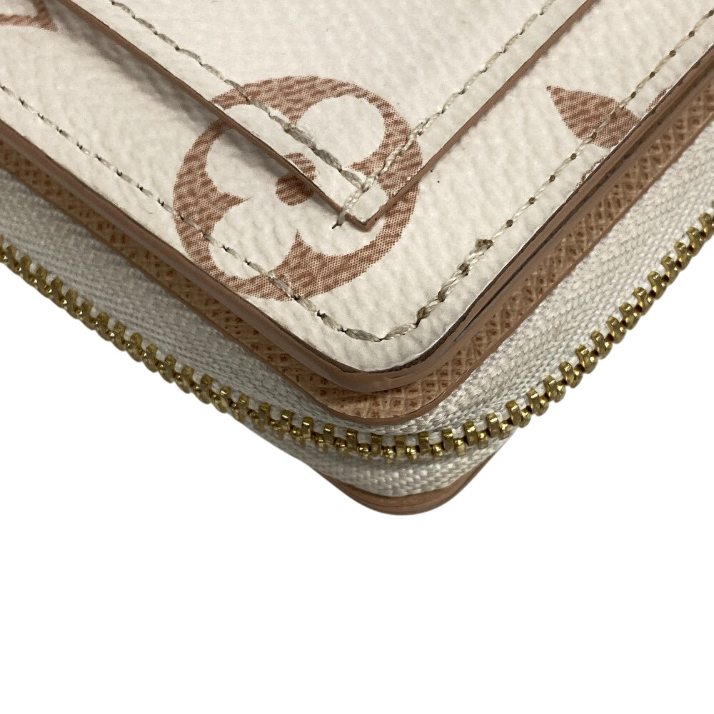LOUIS VUITTON Bifold Wallet leather white Monogram Portefeuille Lou Women Used Authentic