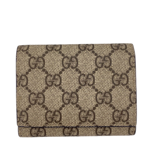 GUCCI Tri-fold wallet 769225 PVC, Leather beige GG Supreme GG Details(Unisex) Used Authentic